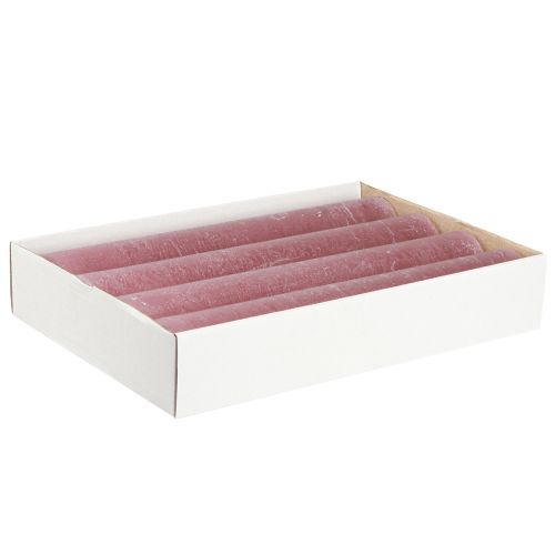 Article Bougies Vieux rose Teintes dans la masse 50×300mm 4 pcs