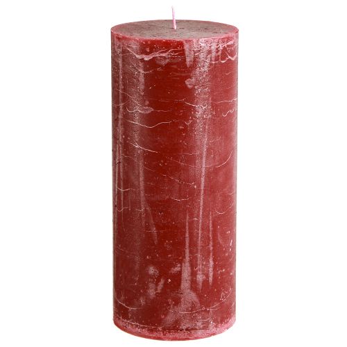 Floristik24 Bougies piliers de couleur unie rouge foncé 85x200mm 2 pcs