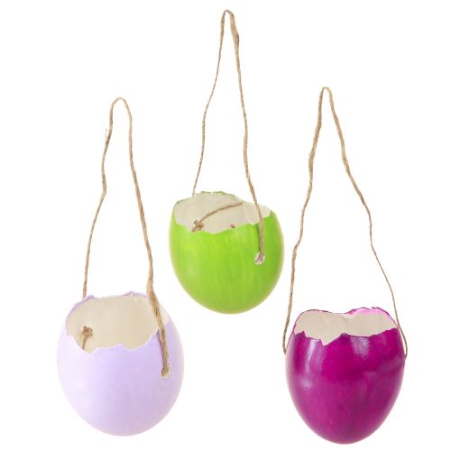 Oeufs de Pâques décoratifs en coquille d&#39;œuf à suspendre colorés Ø3,5cm 12 pcs