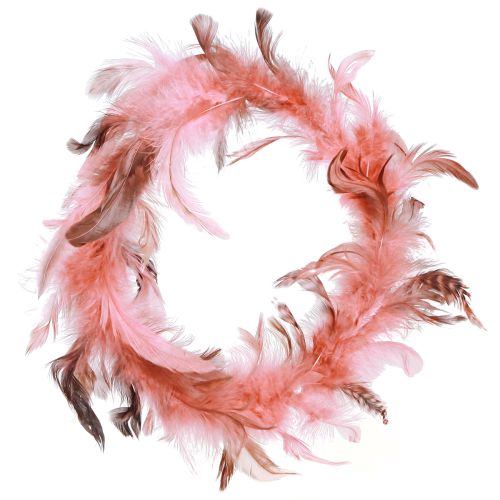 Article Couronne de plumes en décoration de plumes de faisan en rose Ø20cm 3pcs