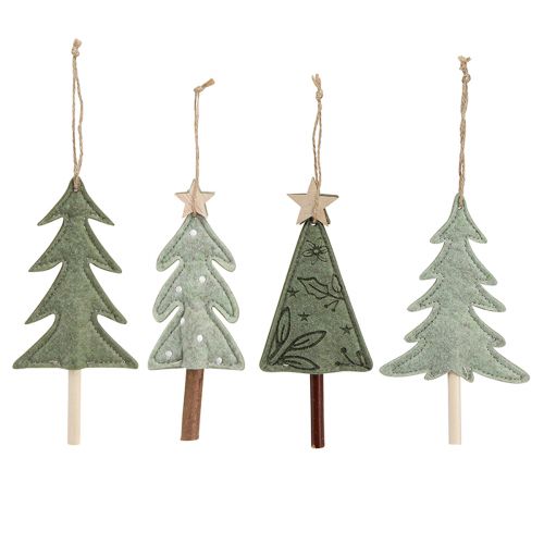 Sapins de Noël en feutre à suspendre Décorations pour sapin de Noël vert 18 cm 8 pcs