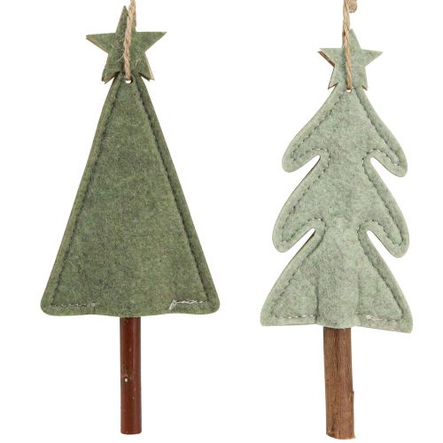 Article Sapins de Noël en feutre à suspendre Déco sapin Vert 18cm 8pcs