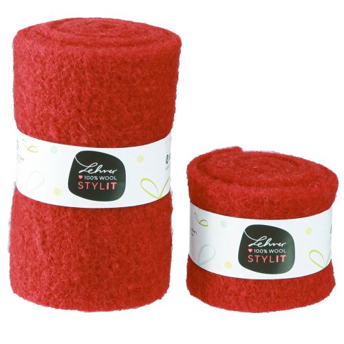 Article Ruban feutre ruban de laine rouge ruban décoratif W7/15cm L1m/1m lot de 2