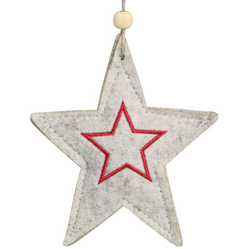 Floristik24 Étoiles en feutre à suspendre pour décorations de sapin de Noël beige 13 cm 6 pcs