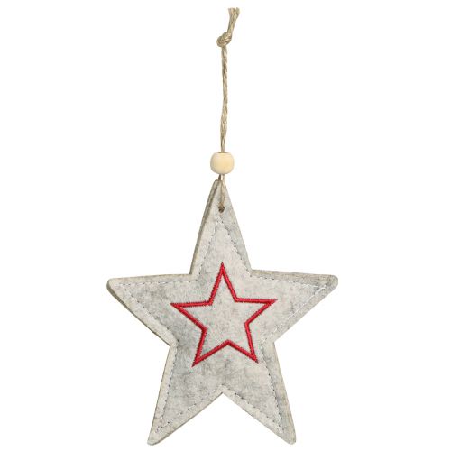 Article Étoiles en feutre à suspendre pour décorations de sapin de Noël beige 13 cm 6 pcs