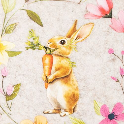 Article Sac en feutrine avec un adorable lapin de Pâques, idéal pour le printemps et l'été, 27 cm, lot de 4