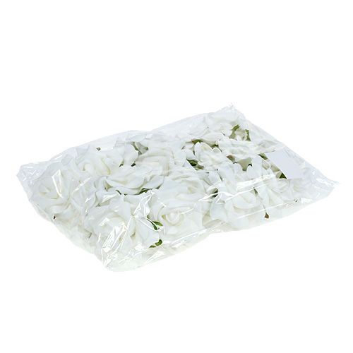 Article Rose en mousse Ø 7,5cm blanche 18 pcs