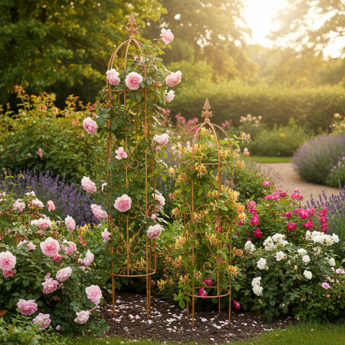 Article Treillis de jardin, support pour rosiers et autres plantes grimpantes, idéal pour l'aménagement paysager, 108 cm, lot de 2.