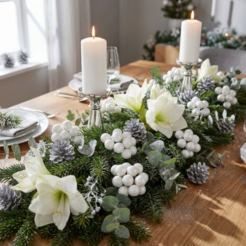 Article Mini boules décoratives en verre blanc sur fil, 25 mm, 140 pièces