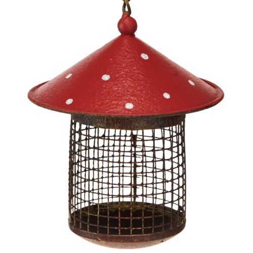 Article Station d&#39;alimentation oiseaux mouche agaric métal à suspendre 14cm 2pcs