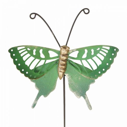 Piquet de Jardin Métal Papillon Vert Or 12x10/46cm