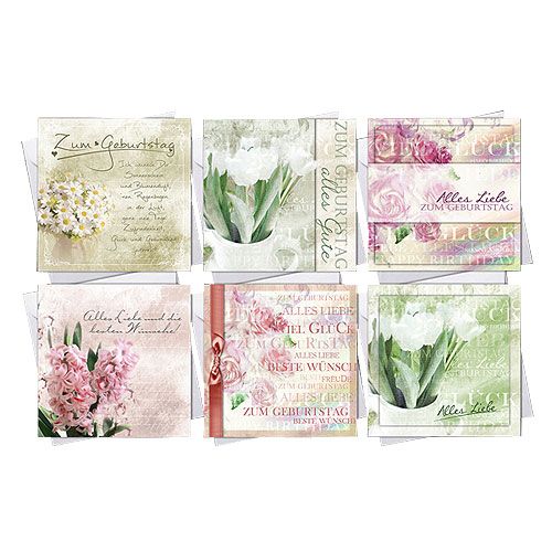 Cartes D 39 Anniversaire Avec Enveloppe 10 5cm X 10 5cm 6pcs 30 001 Articles De Decoration