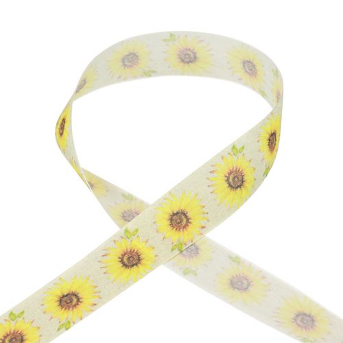 Article Ruban cadeau tournesols ruban jaune 40mm 15m