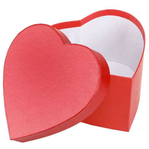 Article Coffret cadeau coeur papier décoration rouge 14×14,5cm H9cm 3pcs