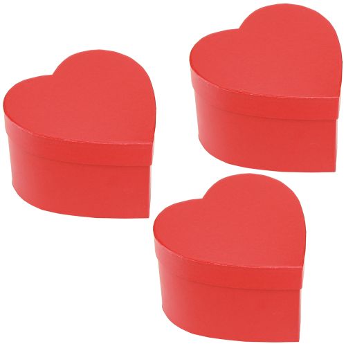 Article Coffret cadeau coeur papier décoration rouge 14×14,5cm H9cm 3pcs