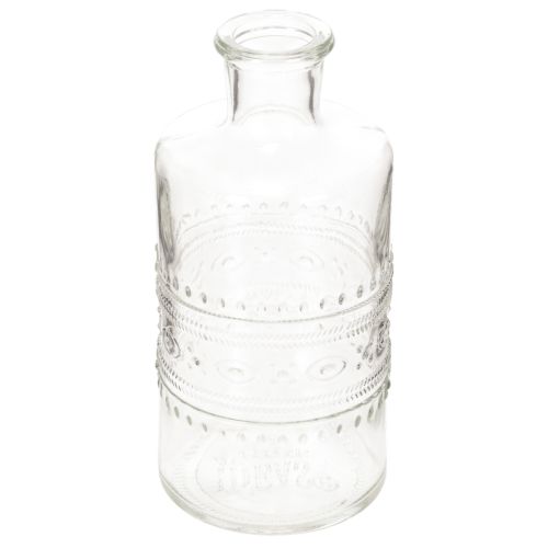 Article Lot de 6 vases cylindriques en verre transparent avec motif, 15 cm