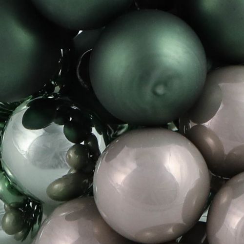 Article Boules de verre sur fil vert nacre gris Ø25mm 140 pièces