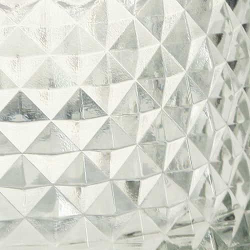 Article Bougeoir en verre style rétro diamant transparent Ø10,5 cm 2 pièces