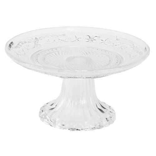 Assiette en verre sur pied Bol en verre plat à motif clair Ø15cm