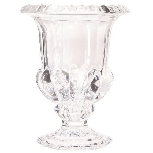 Article Vase en verre petit vase avec pied clair rétro Ø11cm H14cm