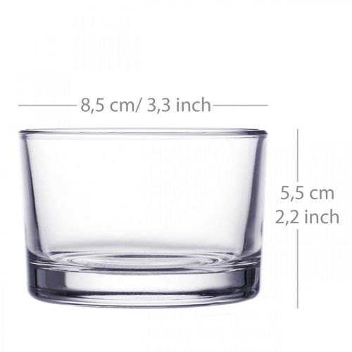 Article Vase en verre clair Ø8.5cm H5.5cm