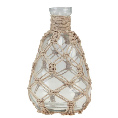 Article Vase en verre macramé jute naturel été maritime Ø11cm H19,5cm