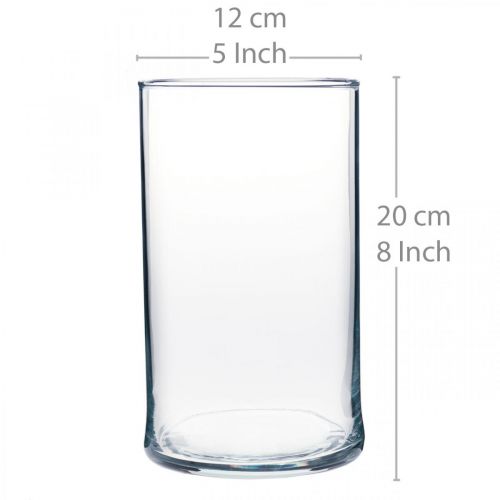 Article Vase en verre clair cylindrique Ø12cm H20cm