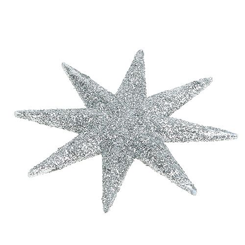 Article Étoile pailletée argent Ø10cm 12 pcs