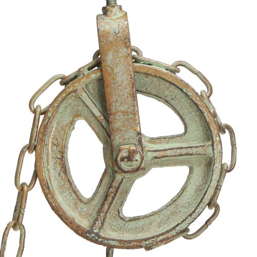 Article Cloche déco en métal à support mural Patine antique H58cm