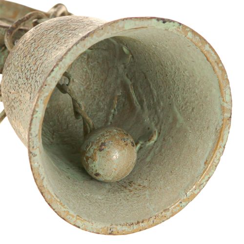 Article Cloche déco en métal à support mural Patine antique H58cm