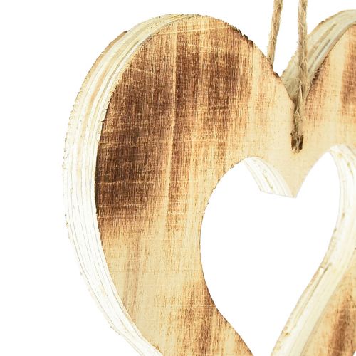 Article Coeurs en bois cintre décoratif coeur en coeur flammé 15×15cm 4pcs