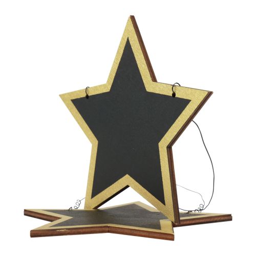 Article Cintres décoratifs étoiles en bois noir doré Noël Ø15cm 8pcs