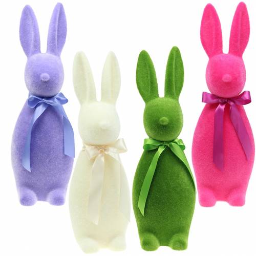 Floristik24 Lapin floqué 49cm Différentes couleurs