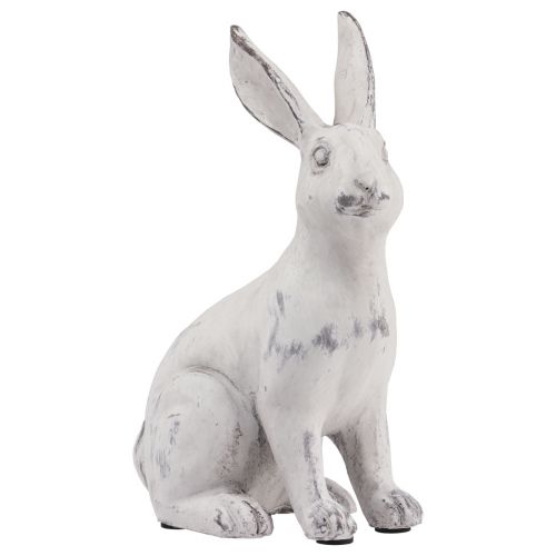 Lapin décoratif gris floqué 47cm Lapin de Pâques