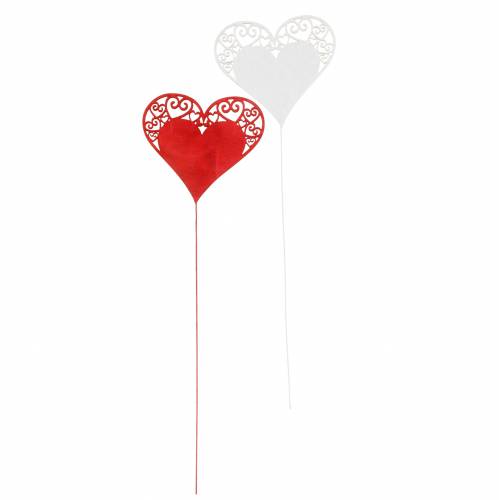 Article Coeur sur bâton, coeur décoratif, décoration de mariage, Saint-Valentin, décoration coeur 16 pièces