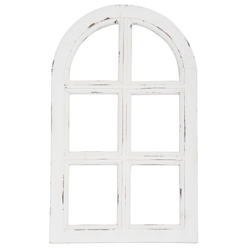 Article Décoration en bois shabby chic cadre de fenêtre décoratif bois blanc 29,5×48cm