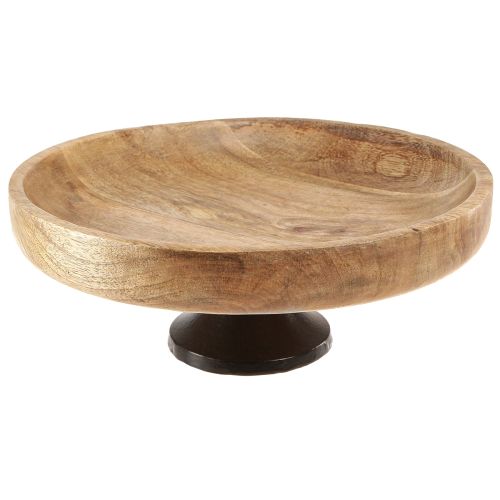 Article Bol en bois avec pied bol décoratif bois naturel noir Ø25cm