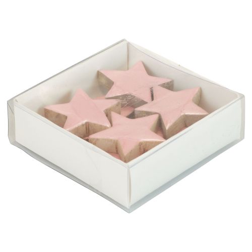 Article Étoiles de décoration en bois étoiles décoration de Noël rose brillant Ø5cm 8 pcs