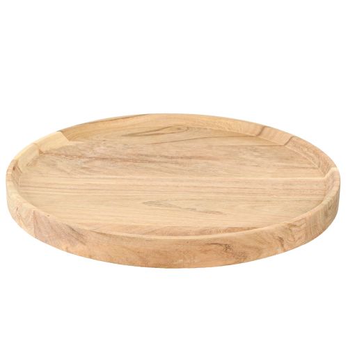 Floristik24 Plateau rond en bois d&#39;acacia naturel Ø30cm H2,5cm