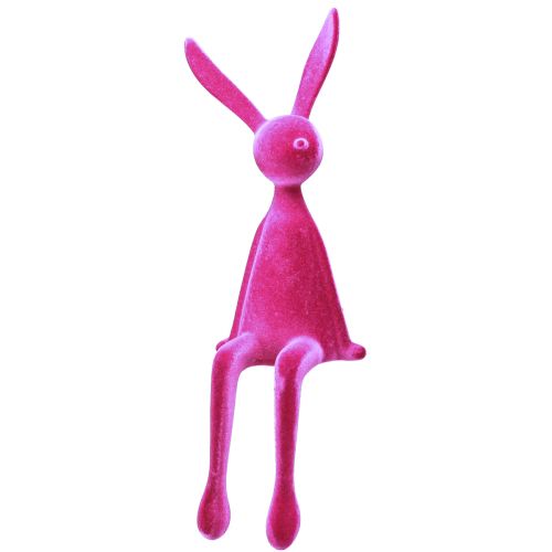 Floristik24 Lapin de Pâques assis pour bord d'étagère Fuchsia 56cm