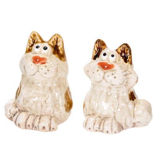 Article Figurines décoratives de chats en céramique, figurines d'animaux amusantes pour la décoration du salon, 8 cm, lot de 4