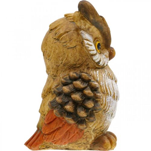 Article Figurine déco hibou peinte à la main en polyrésine décorative d&#39;automne H14cm