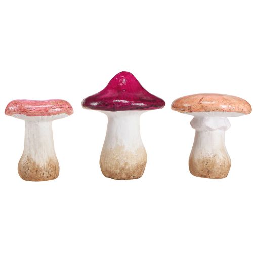 Article Décoration champignons en céramique décoration automne rose céramique Ø8/8,5/9cm 3 pcs