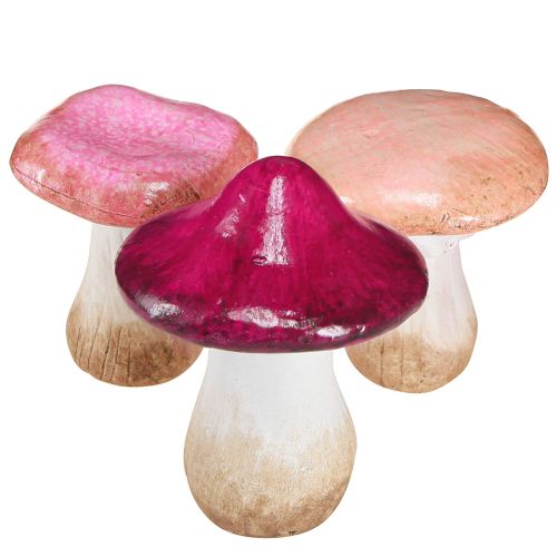 Article Décoration champignons en céramique décoration automne rose céramique Ø8/8,5/9cm 3 pcs