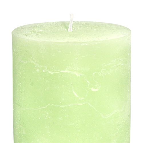 Article Bougie bougies piliers de couleur unie vert citron 85×120mm 2 pcs