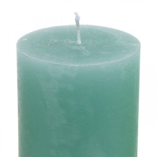 Article Bougies piliers jade vert clair uni 70×100mm 4 pcs