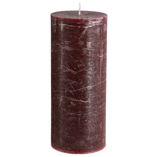 Article Bougies Bougies piliers bordeaux couleur unie 85x200mm 2 pcs