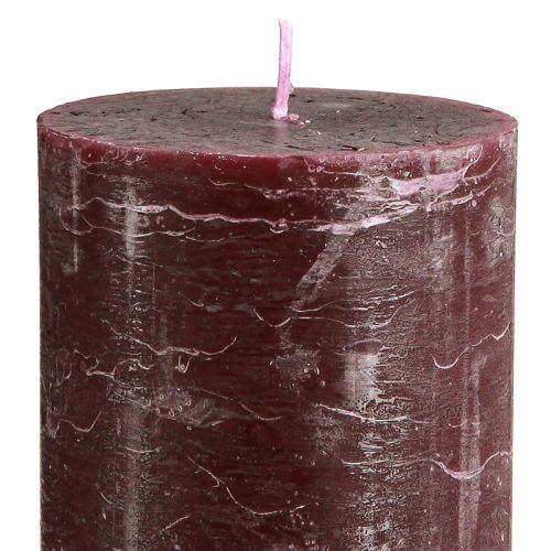 Article Bougies Bougies piliers bordeaux couleur unie 85x200mm 2 pcs