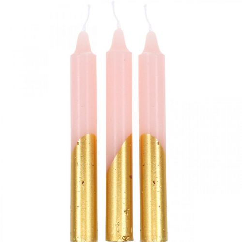 Bougies arbre bougies pyramide rose, bougies dorées H105mm  10p-740479