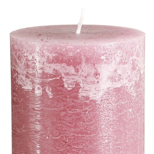 Article Bougies en rose bougies pilier vieux rose 85×200mm 2 pcs